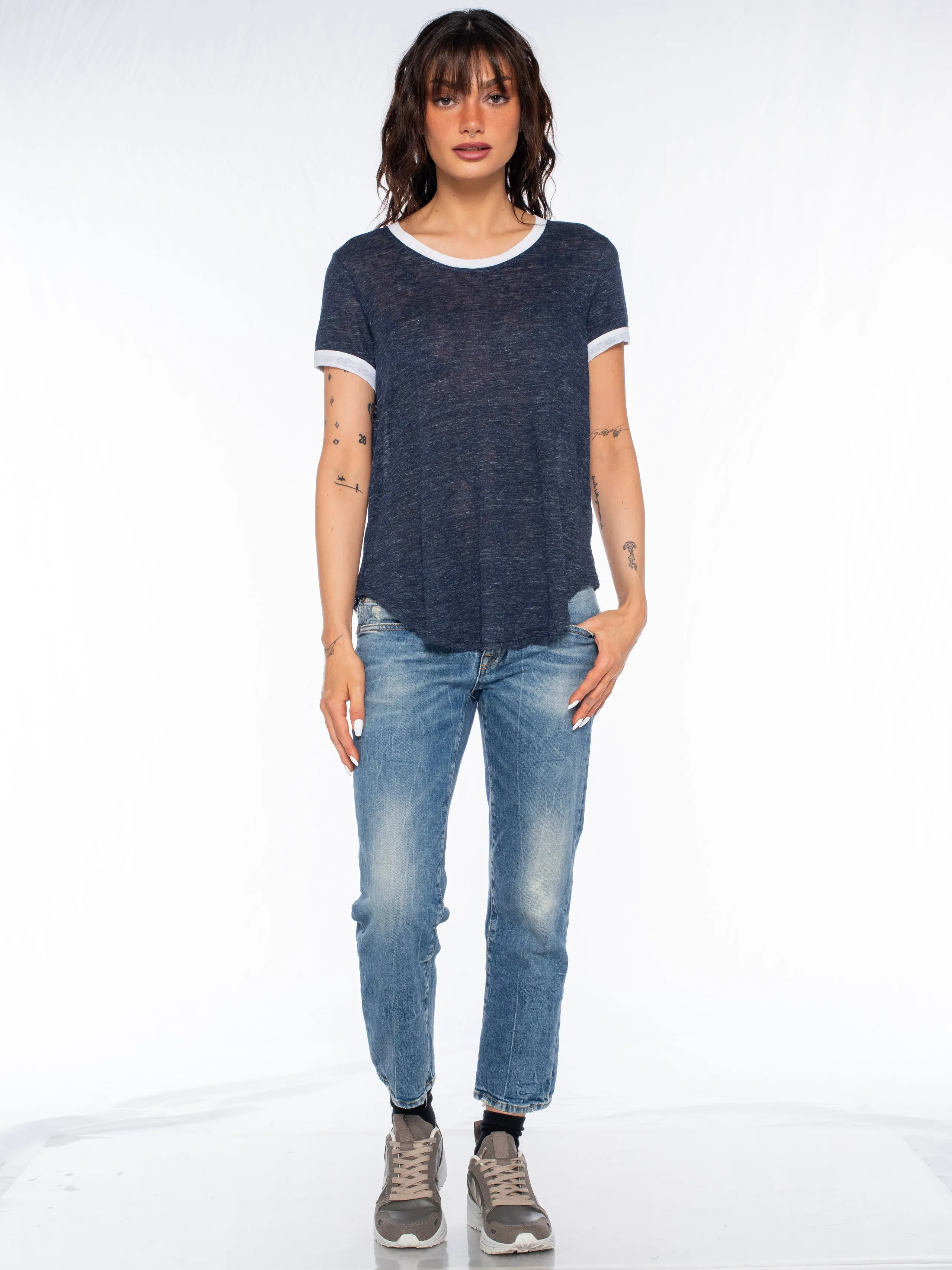 Linen S/S Ringer Shirttail