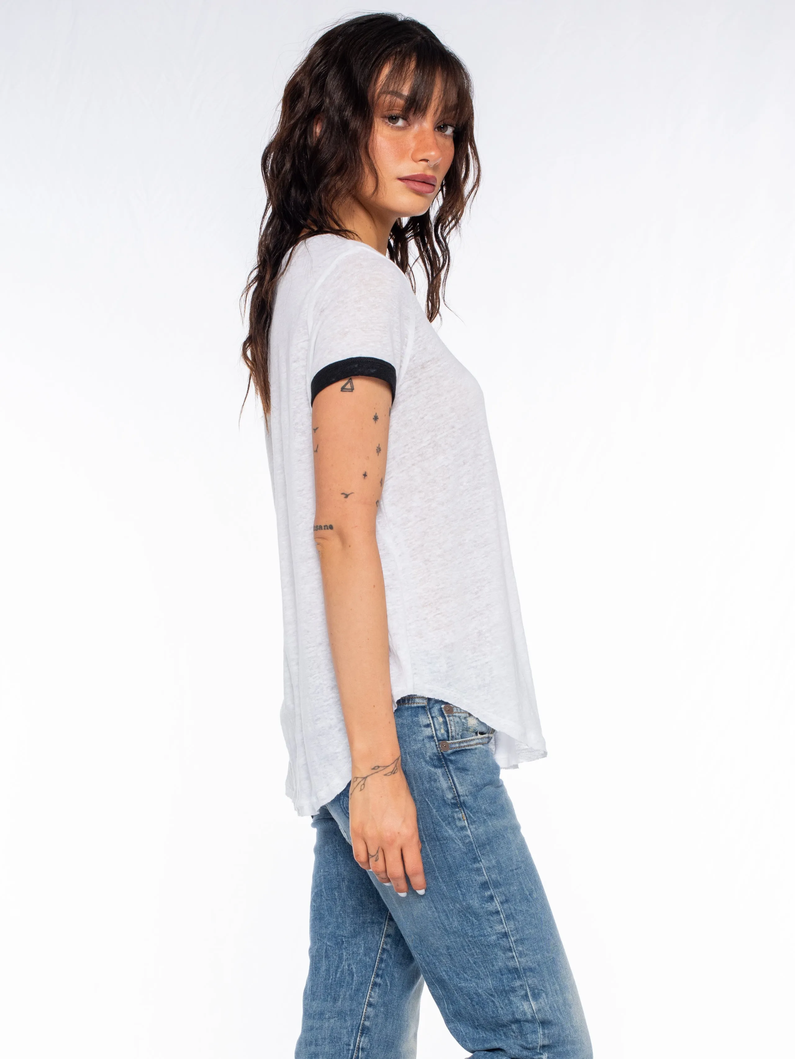 Linen S/S Ringer Shirttail