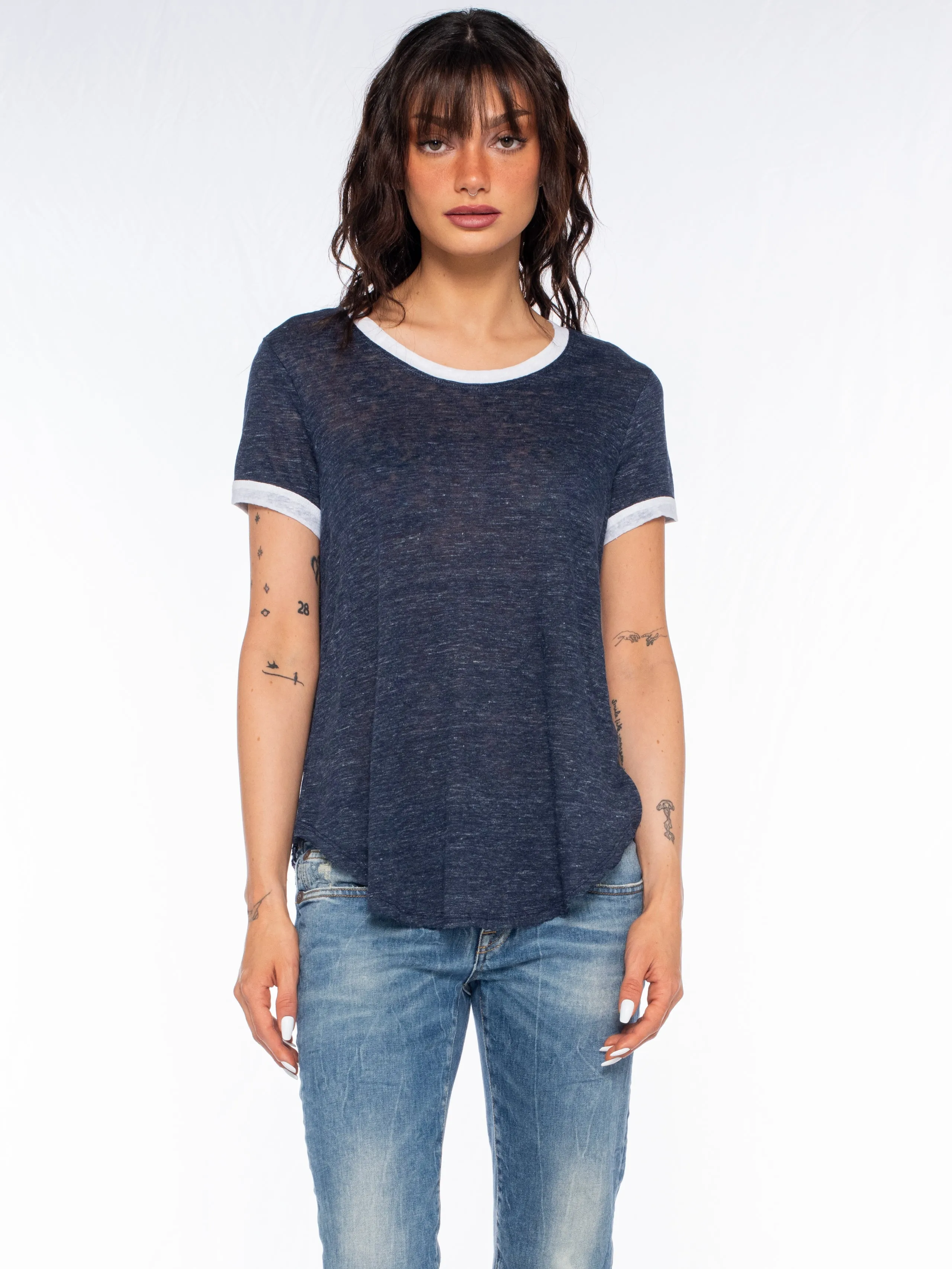 Linen S/S Ringer Shirttail