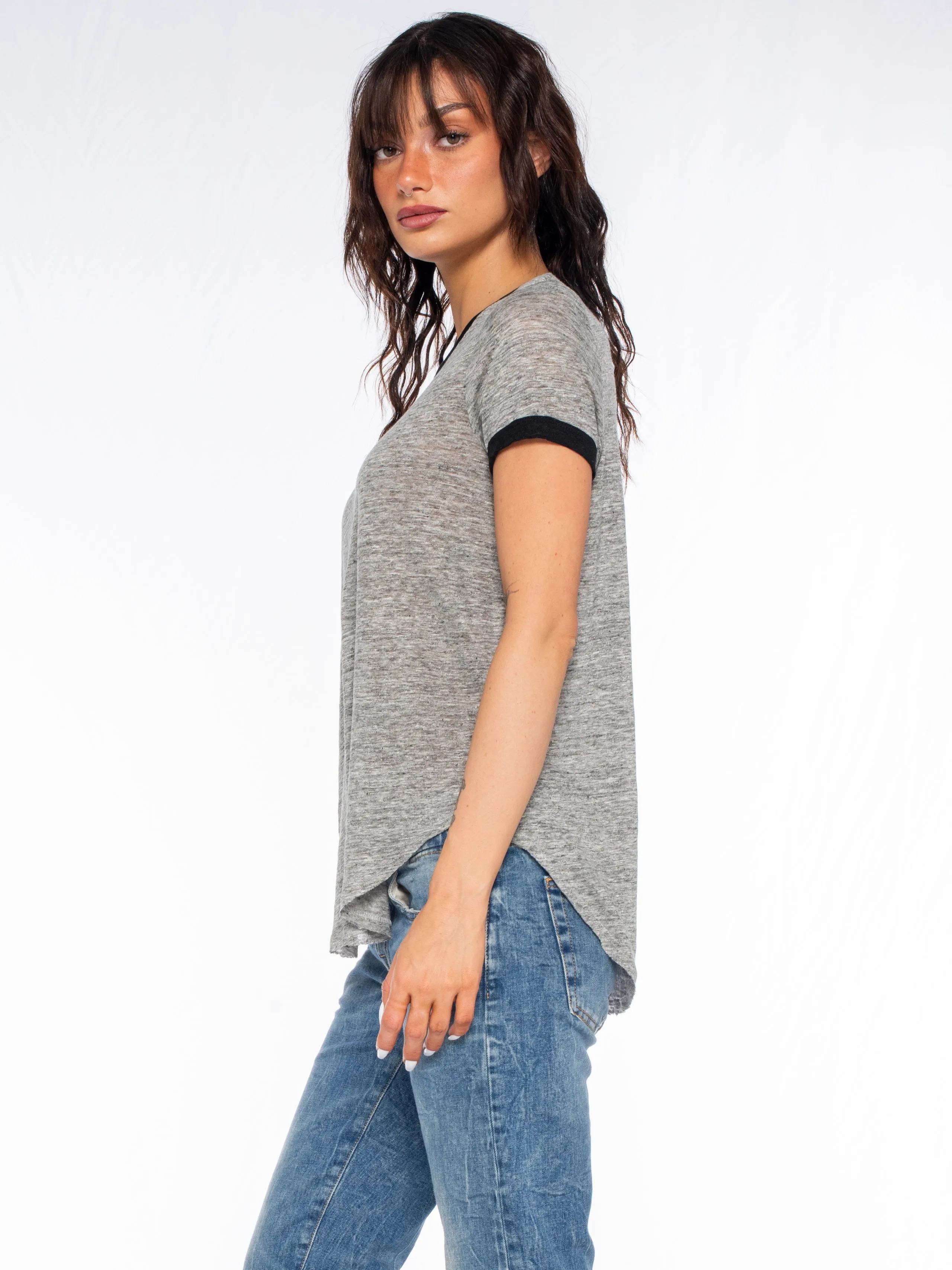 Linen S/S Ringer Shirttail