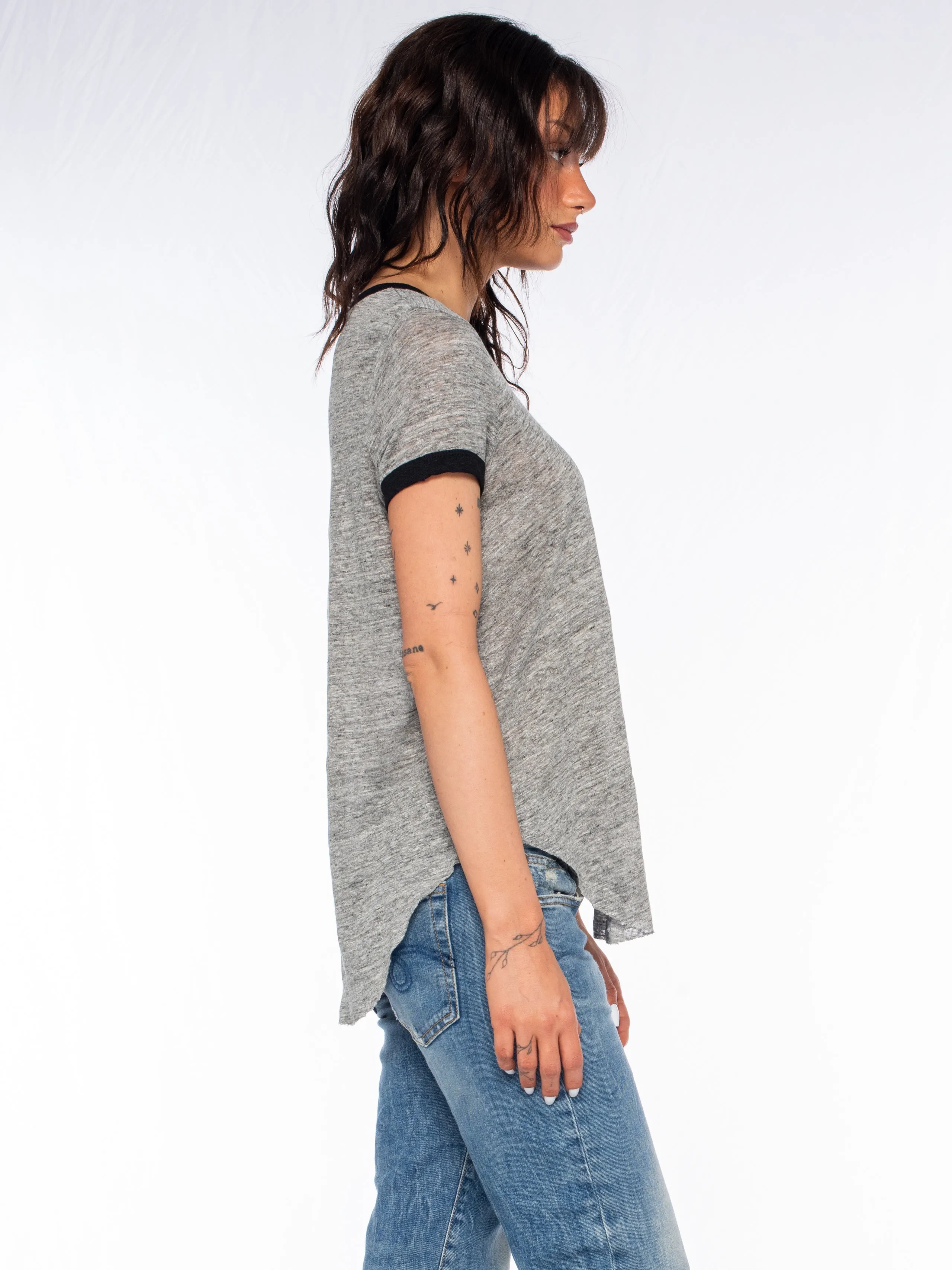 Linen S/S Ringer Shirttail