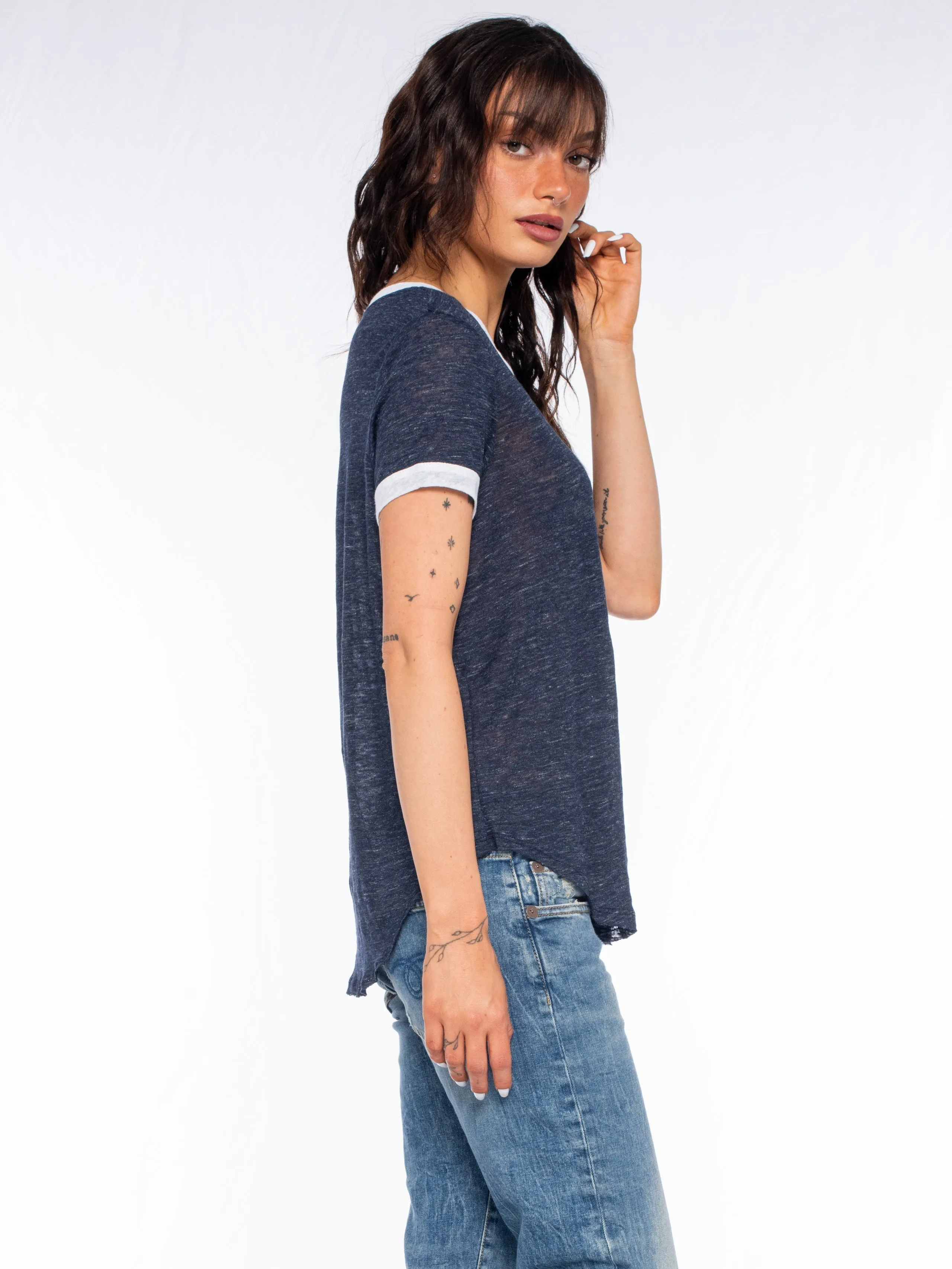 Linen S/S Ringer Shirttail