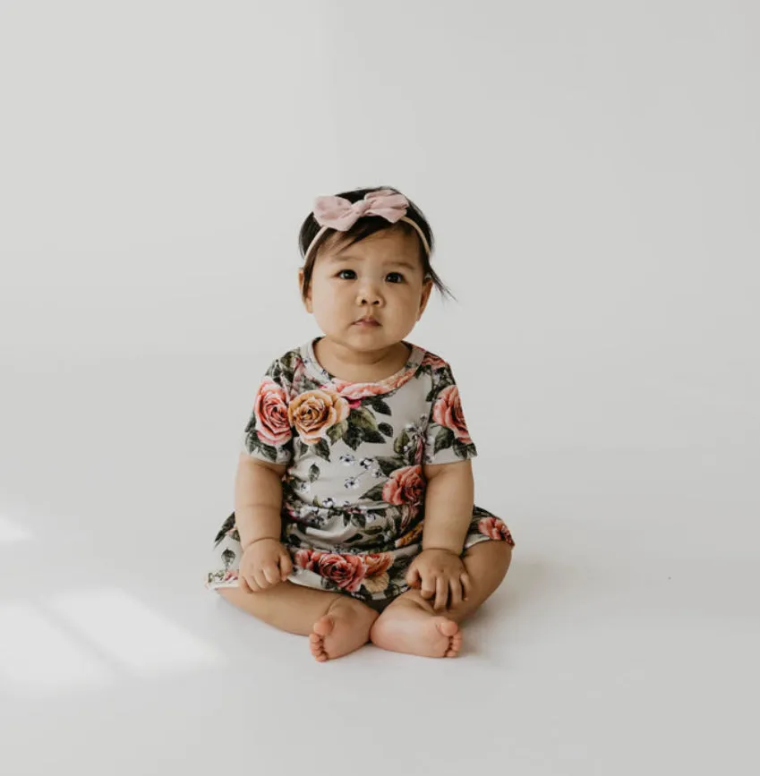 Little And Lively Girls Dress in Antique Floral:  Size 1/2T to 13/14 Years
