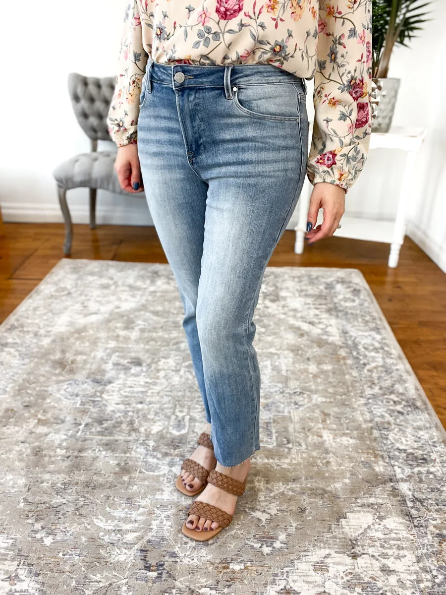 Louisa Mid-Rise Straight Risen Jeans