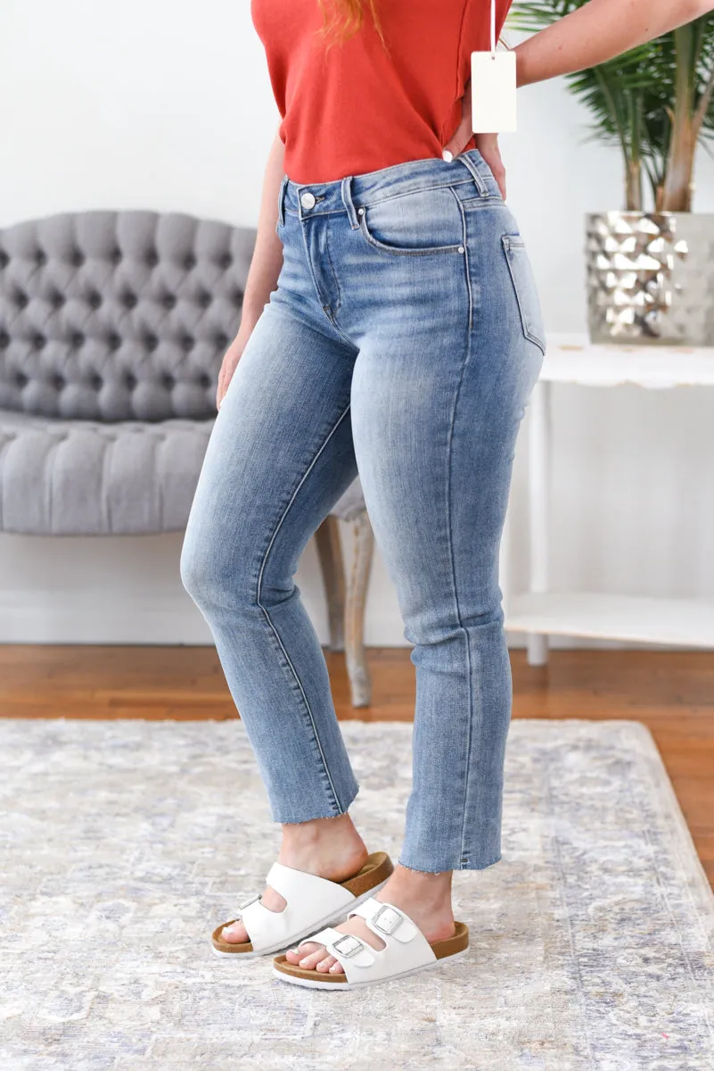 Louisa Mid-Rise Straight Risen Jeans