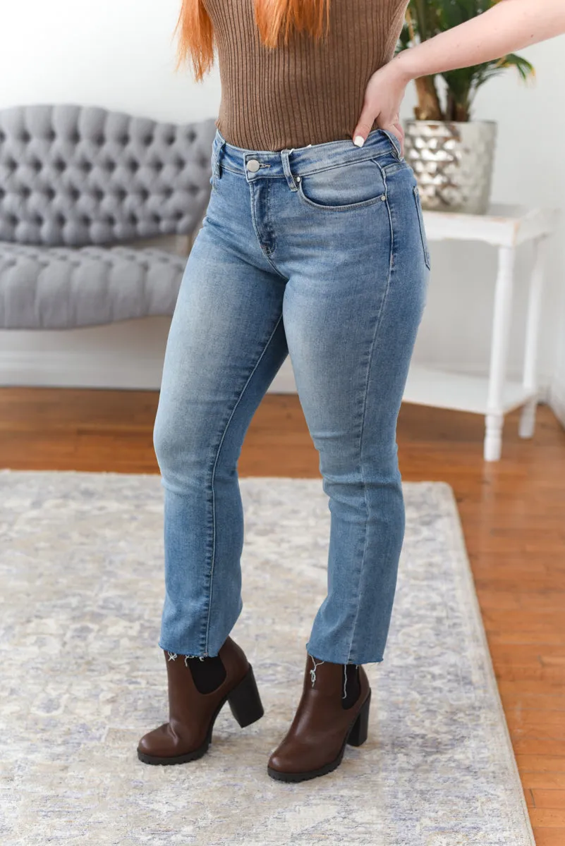 Louisa Mid-Rise Straight Risen Jeans
