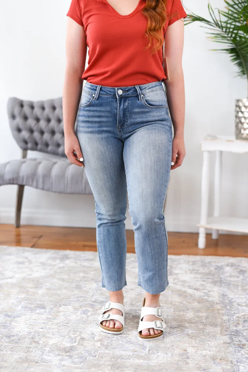 Louisa Mid-Rise Straight Risen Jeans