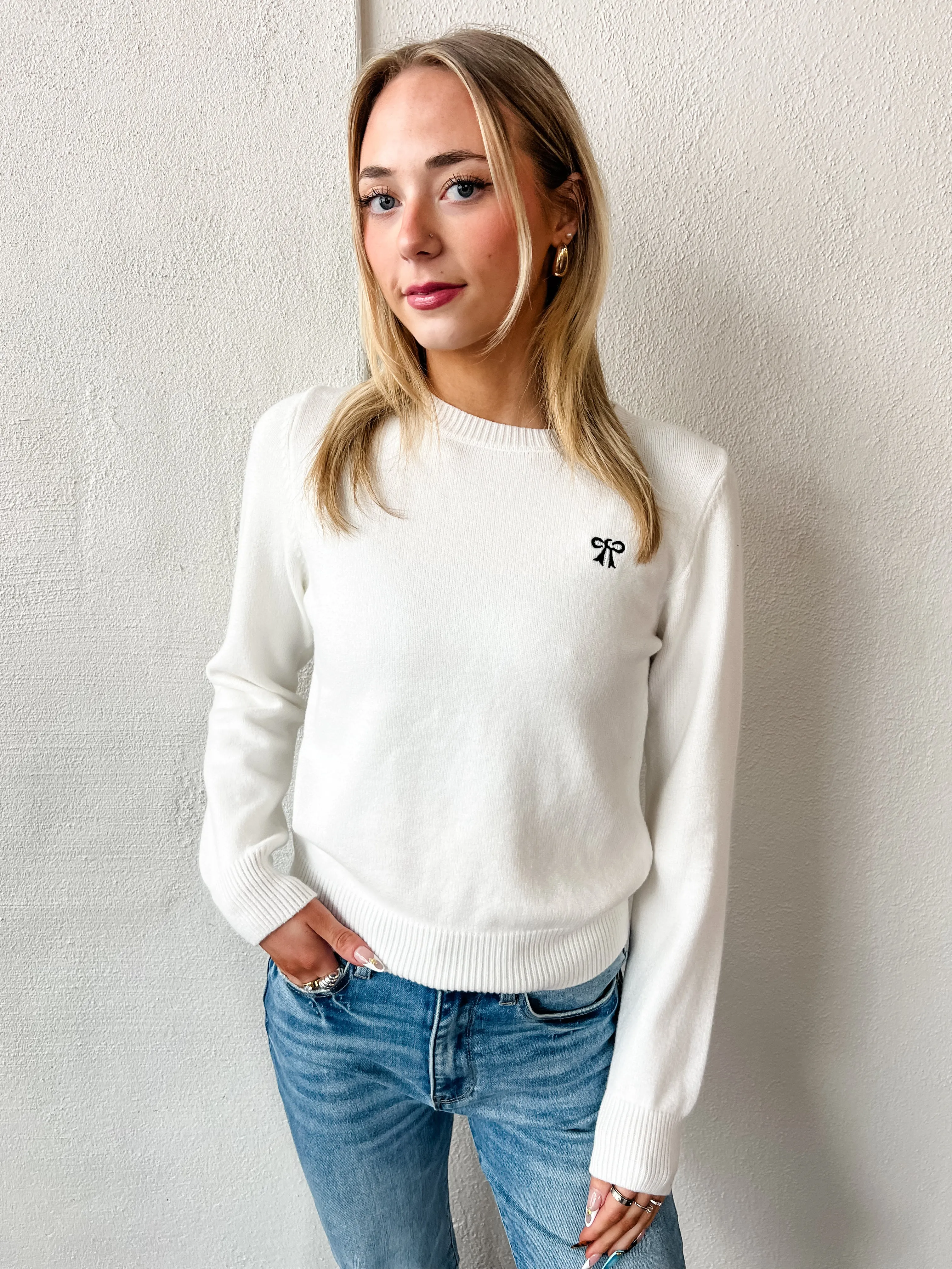 Love Knot Embroidered Sweater