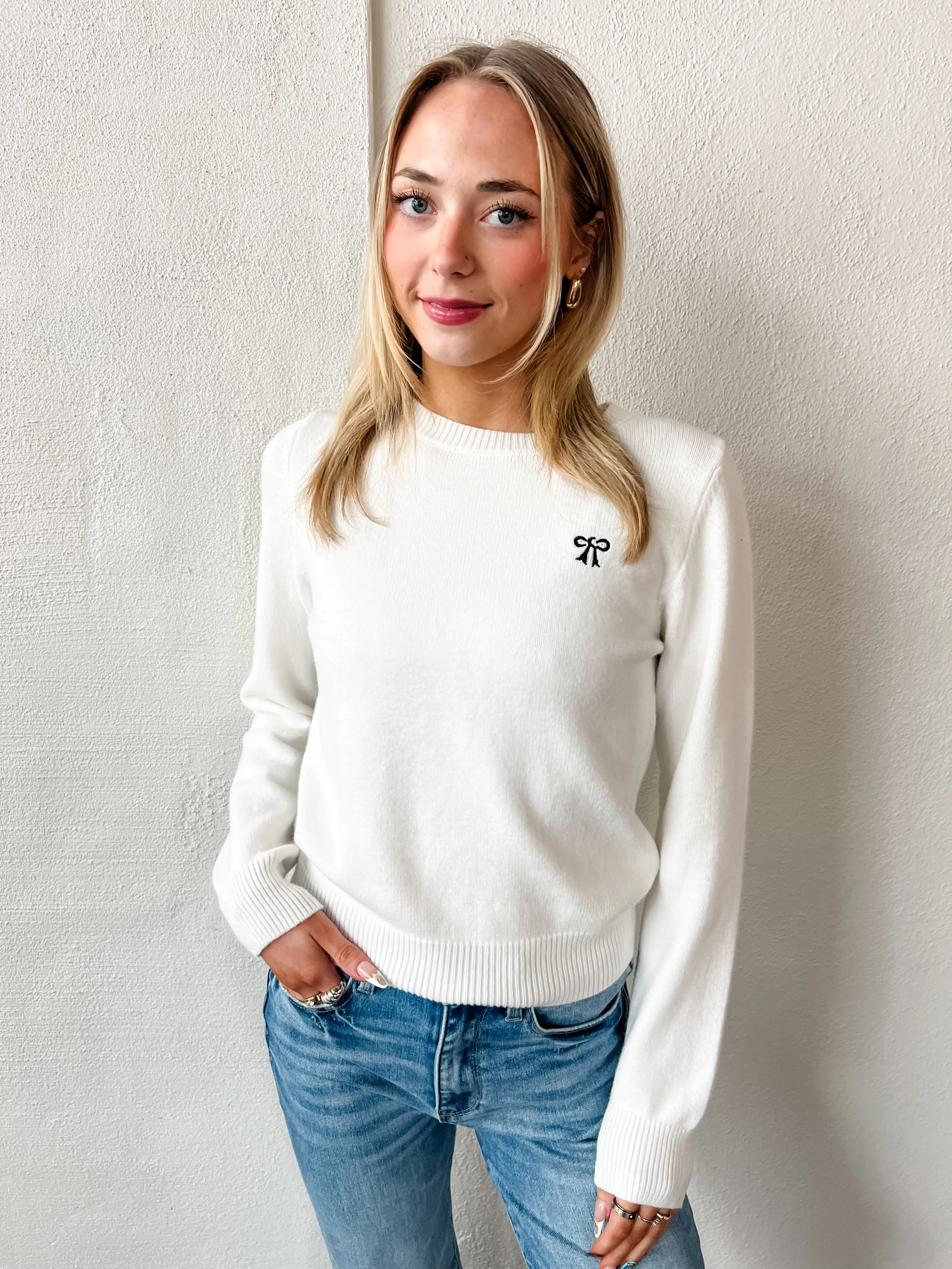 Love Knot Embroidered Sweater