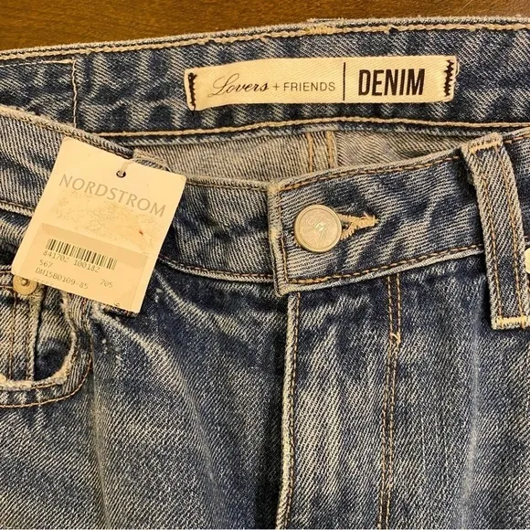Lovers &amp; Friends NWT 26 Ezra Slim Boyfriend Jeans Ankle Distressed 100% Cotton