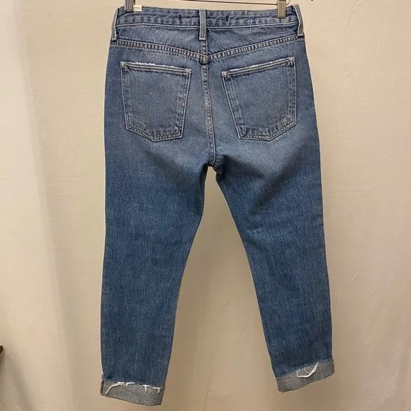 Lovers &amp; Friends NWT 26 Ezra Slim Boyfriend Jeans Ankle Distressed 100% Cotton