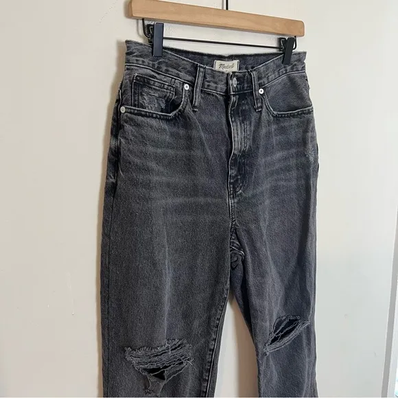 MADEWELL- Baggy Straight Jeans in Cavell Wash Ripped Edition Slouchy Denim
