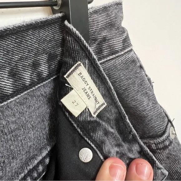 MADEWELL- Baggy Straight Jeans in Cavell Wash Ripped Edition Slouchy Denim