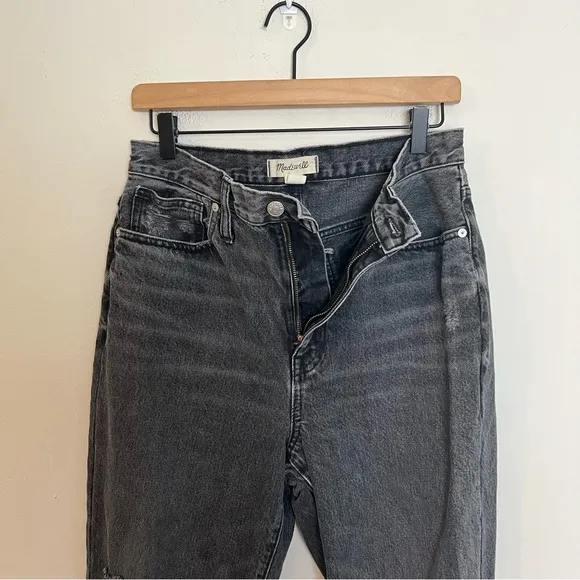 MADEWELL- Baggy Straight Jeans in Cavell Wash Ripped Edition Slouchy Denim