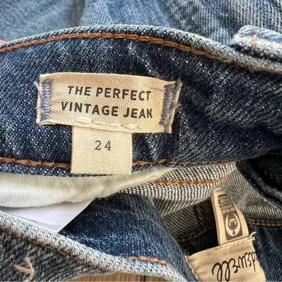 MADEWELL The Perfect Vintage Straight Leg Jeans Size 24 Medium Blue Wash Ankle
