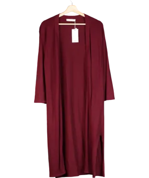 MANGO Red Fine Knit Long Cardigan UK XS
