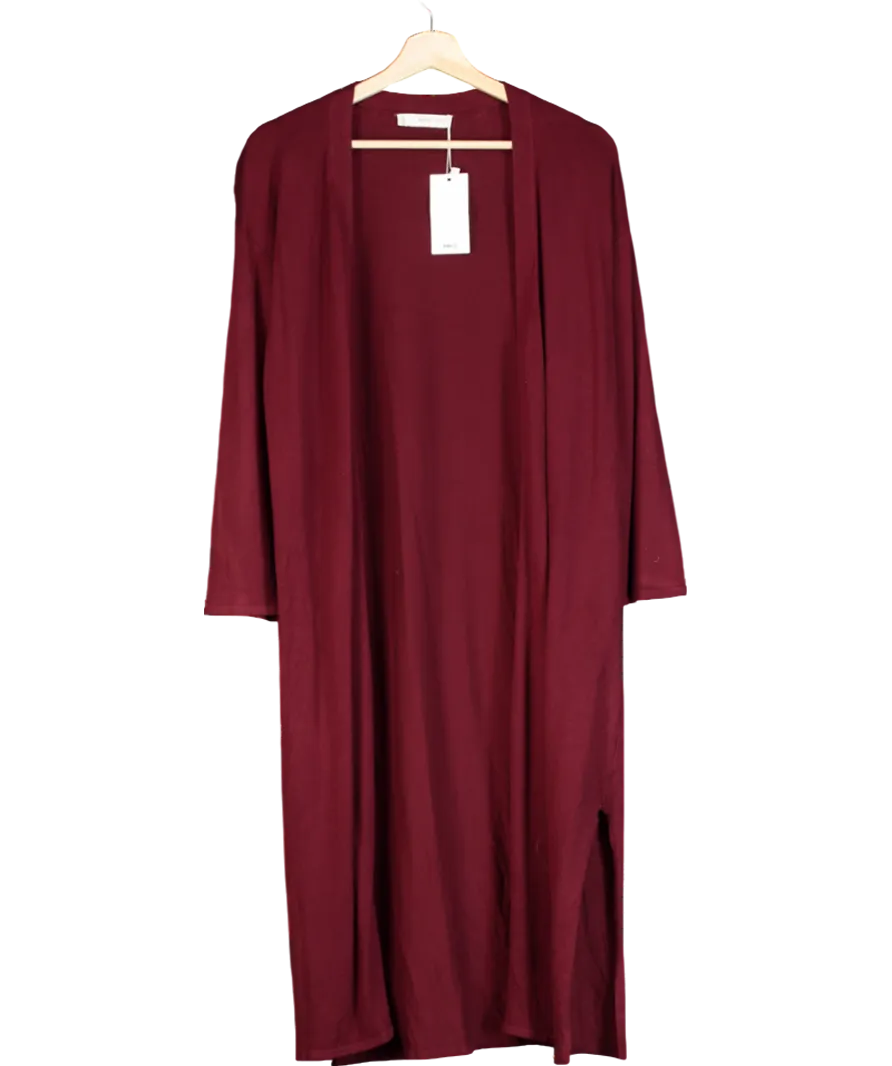 MANGO Red Fine Knit Long Cardigan UK XS