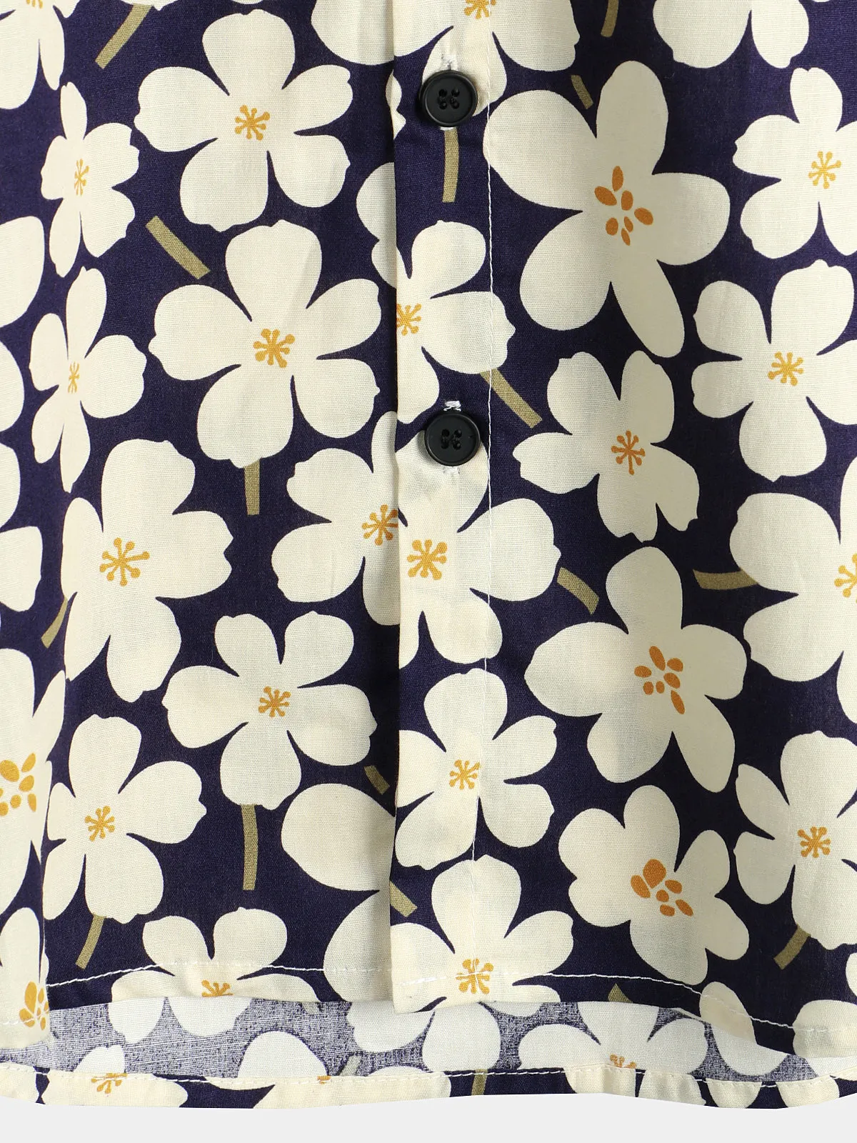 Men's Floral Print Holiday Flower Casual Short Sleeve Shirt