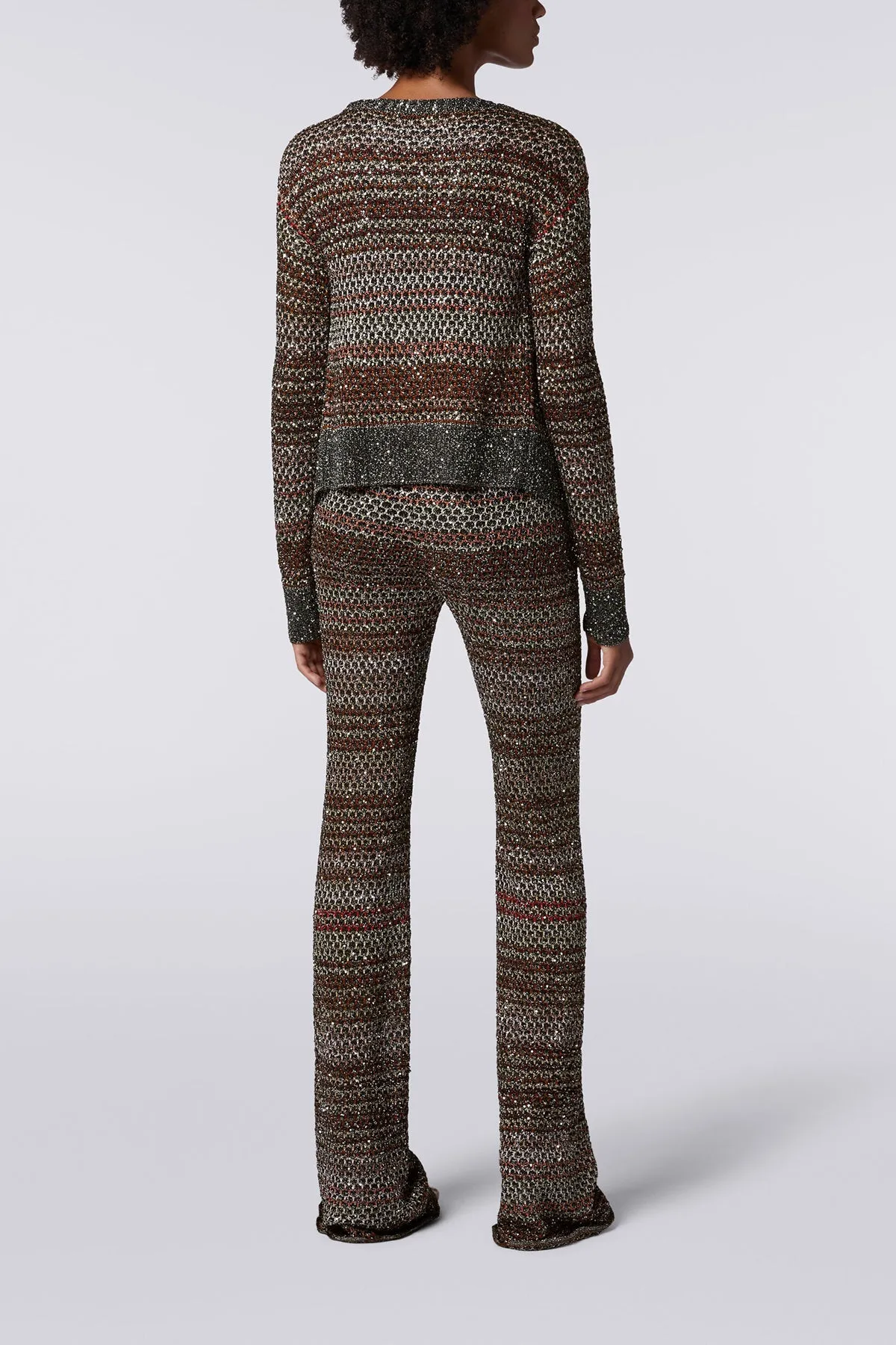 Mesh Knit Sequin Short Cardigan in Multi