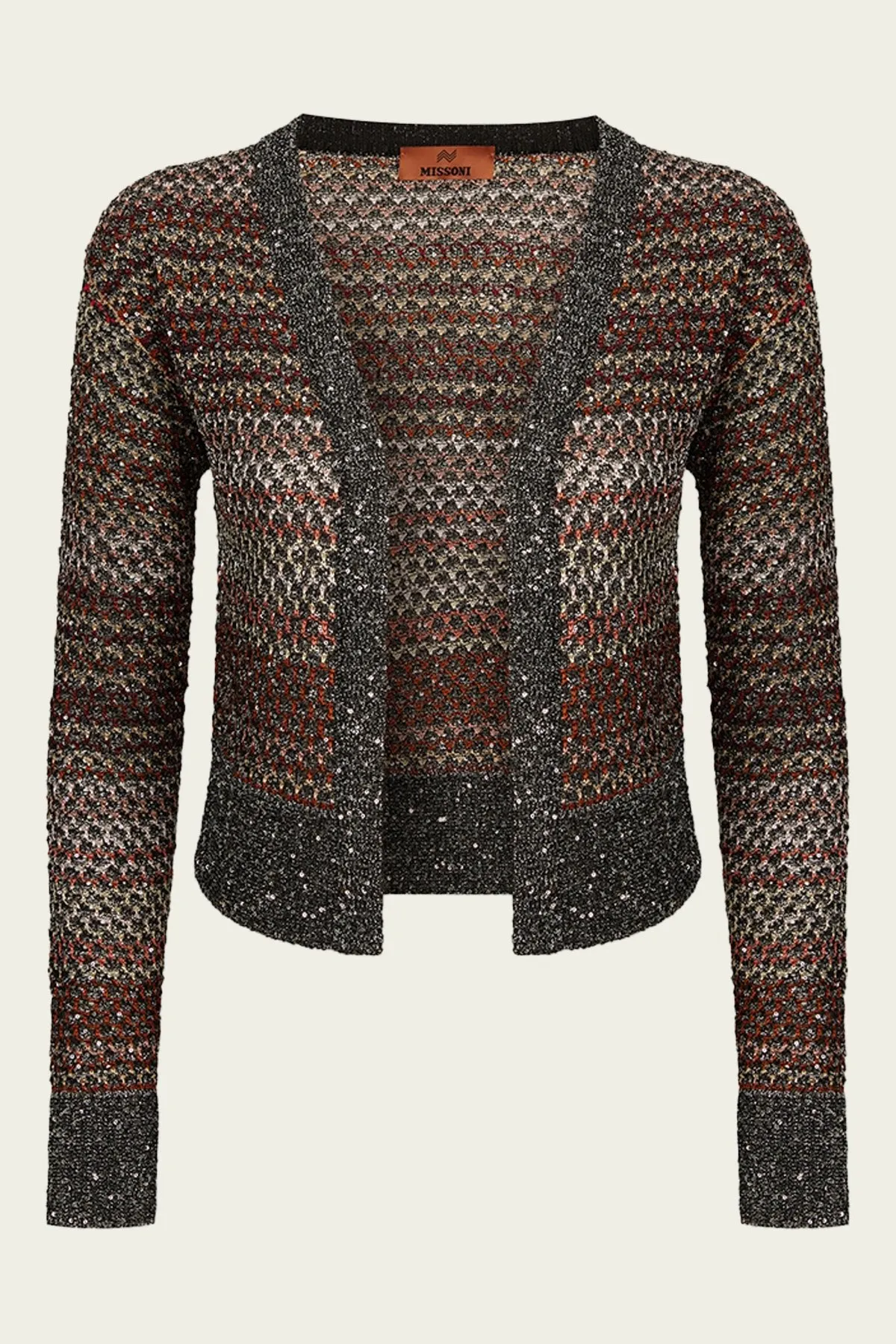 Mesh Knit Sequin Short Cardigan in Multi