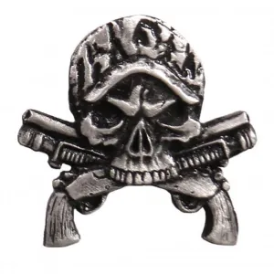 Milwaukee Leather MLP9277 Camo Skull Guns Pin For Jackets, Vest, Hats and Clothing