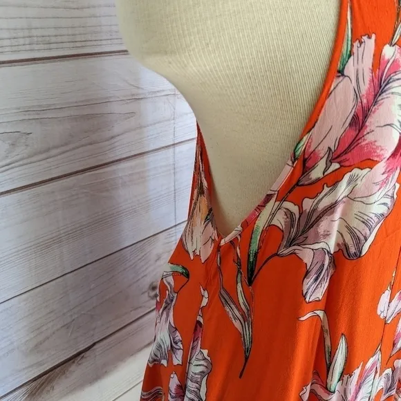 MINKPINK Tangerine Dream Orange High Neck Mini Swing Dress Size Small