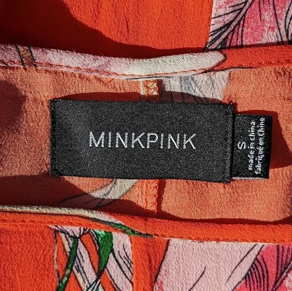 MINKPINK Tangerine Dream Orange High Neck Mini Swing Dress Size Small