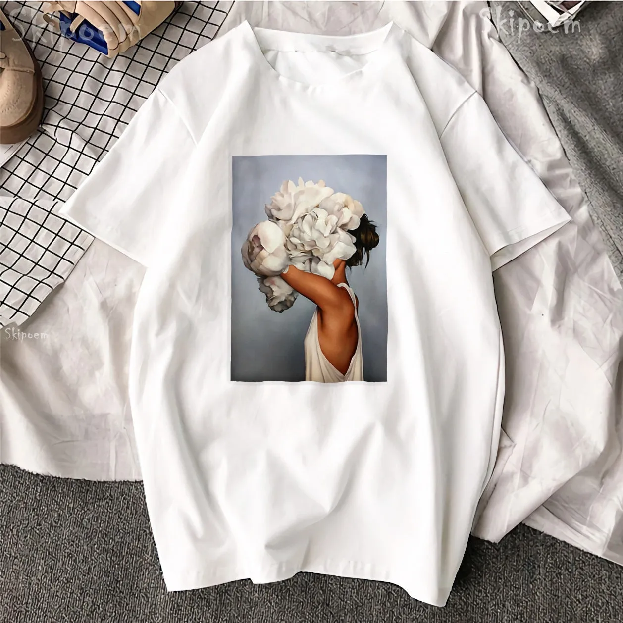 New Cotton Tshirt Sexy Flowers