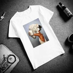 New Cotton Tshirt Sexy Flowers