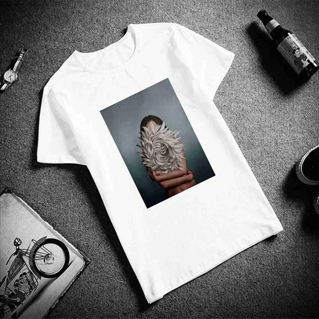 New Cotton Tshirt Sexy Flowers