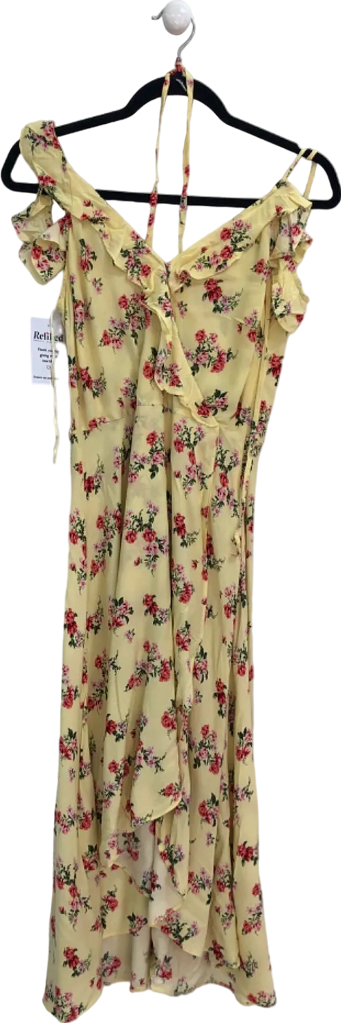New Look Yellow Floral Ruffle Dress UK 10