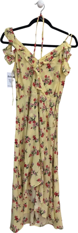 New Look Yellow Floral Ruffle Dress UK 10
