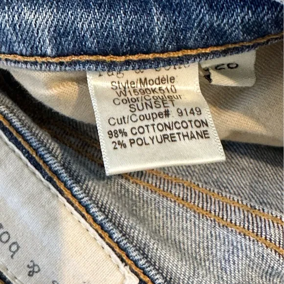 NWOT Rag &amp; Bone Dre Low Rise Slim Boyfriend Ankle Jeans in Sunset Wash