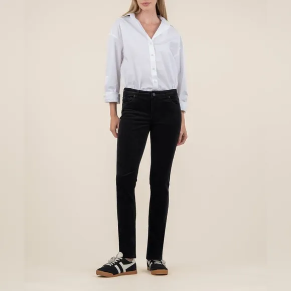 NWT Kut From The Kloth Women's Catherine Boyfriend Corduroy Jeans Black Size 22W