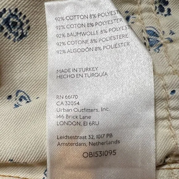 NWT Pilcro Tan w/ Light Floral Paisley Print Mid-rise Slim Boyfriend Jeans - 27