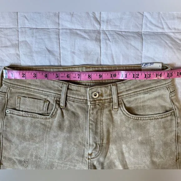 NWT Pilcro Tan w/ Light Floral Paisley Print Mid-rise Slim Boyfriend Jeans - 27
