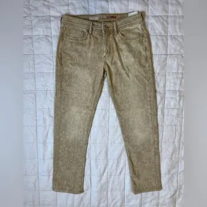 NWT Pilcro Tan w/ Light Floral Paisley Print Mid-rise Slim Boyfriend Jeans - 27
