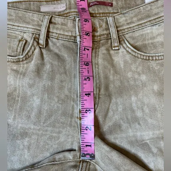 NWT Pilcro Tan w/ Light Floral Paisley Print Mid-rise Slim Boyfriend Jeans - 27