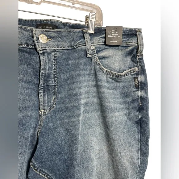 NWT SILVER jeans size 22W Britt Curvy Fit Low Rise Straight Leg Jeans 💙