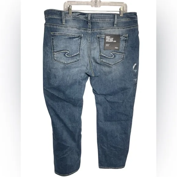 NWT SILVER jeans size 22W Britt Curvy Fit Low Rise Straight Leg Jeans 💙