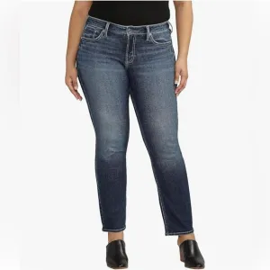 NWT SILVER jeans size 22W Britt Curvy Fit Low Rise Straight Leg Jeans 💙