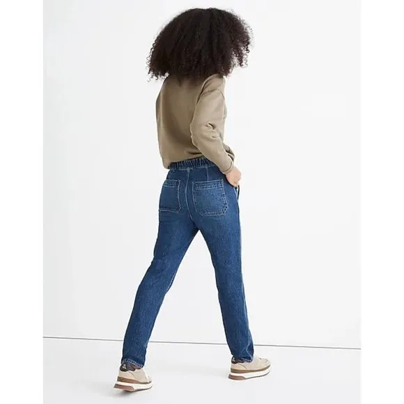NWT Womens Size 26 26x29 1/2 Madewell Pull-On Straight Jeans in Saull Blue Wash
