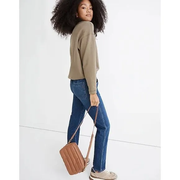 NWT Womens Size 26 26x29 1/2 Madewell Pull-On Straight Jeans in Saull Blue Wash