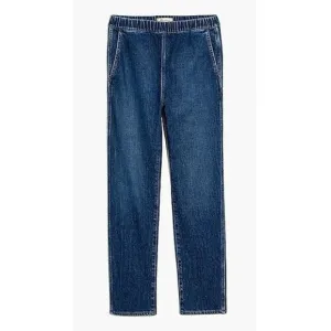 NWT Womens Size 26 26x29 1/2 Madewell Pull-On Straight Jeans in Saull Blue Wash