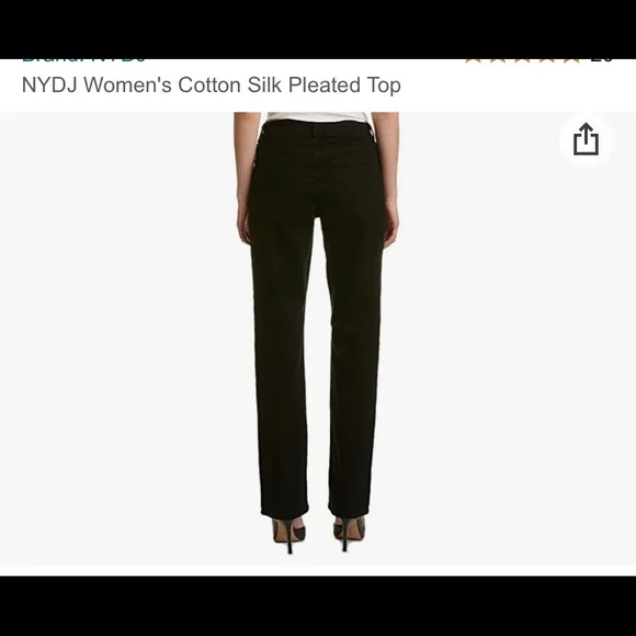 NYDJ Black Marilyn HighRise Straight Leg Jeans NWT