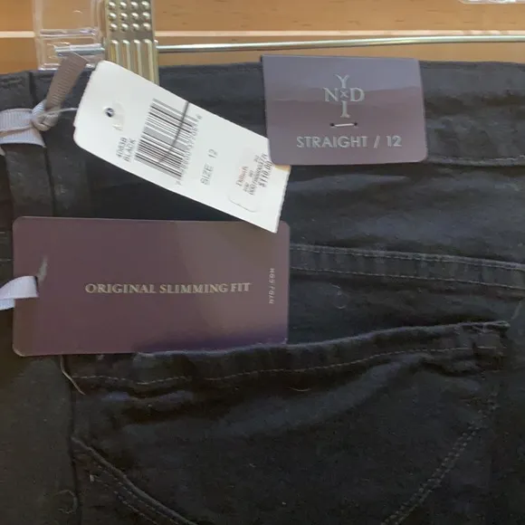NYDJ Black Marilyn HighRise Straight Leg Jeans NWT