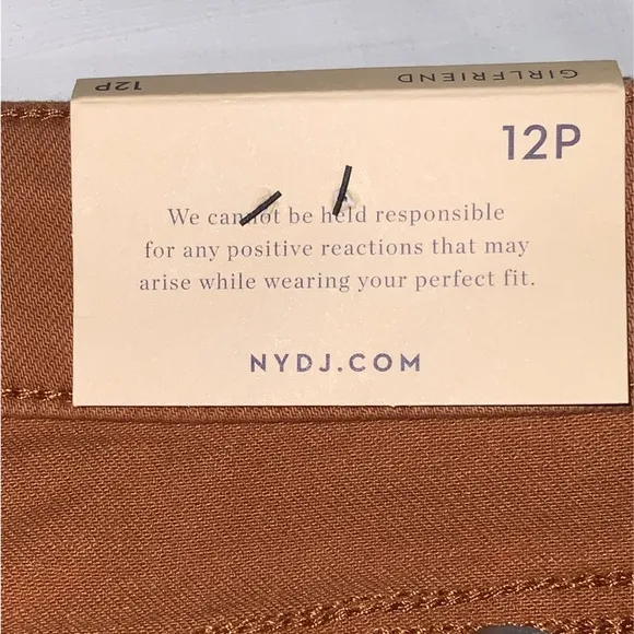 NYDJ Margot Girlfriend Jeans ~ Rust Brown ~ 12P ~ NWT