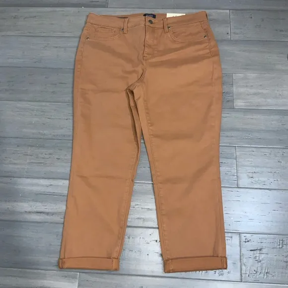 NYDJ Margot Girlfriend Jeans ~ Rust Brown ~ 12P ~ NWT