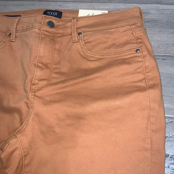 NYDJ Margot Girlfriend Jeans ~ Rust Brown ~ 12P ~ NWT