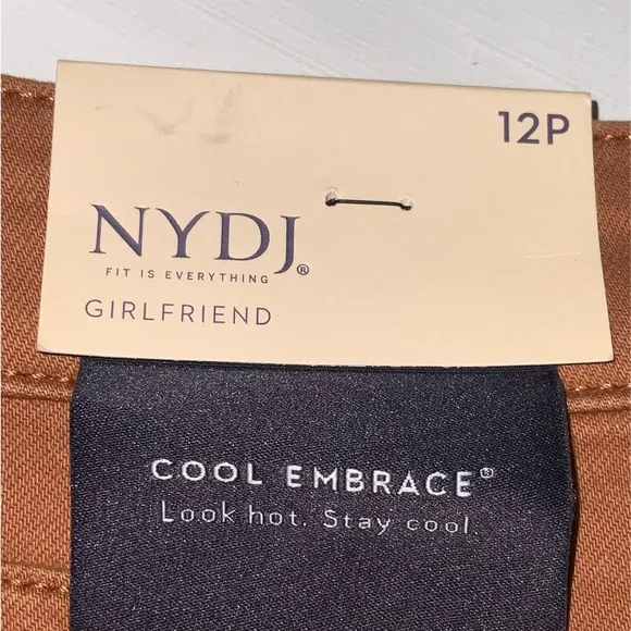 NYDJ Margot Girlfriend Jeans ~ Rust Brown ~ 12P ~ NWT